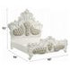 Vanaheim Beige and Antique White King Upholstered Panel Bed