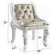 Vanaheim Beige Upholstered Vanity Stool with Nailhead Trim