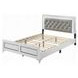 Casilda Gray and White King Upholstered Panel Bed with LED