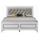 Casilda Gray and White King Upholstered Panel Bed with LED