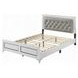 Casilda Gray and White King Upholstered Panel Bed with LED
