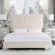 Faiz Beige Velvet Eastern King Upholstered Bed