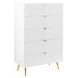 Gaines White 5 Drawer Chest