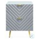 Gaines Gray High Gloss 2 Drawer Nightstand