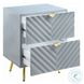 Gaines Gray High Gloss 2 Drawer Nightstand