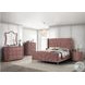 Salonia Pink Velvet Eastern King Upholstered Platform Bed