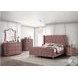 Salonia Pink Velvet Upholstered Platform Bedroom Set