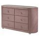 Salonia Pink Upholstered 6 Drawer Glass Top Dresser