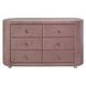 Salonia Pink Upholstered 6 Drawer Glass Top Dresser