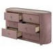 Salonia Pink Upholstered 6 Drawer Glass Top Dresser