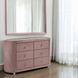 Salonia Pink Upholstered 6 Drawer Glass Top Dresser
