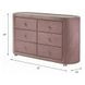 Salonia Pink Upholstered 6 Drawer Glass Top Dresser