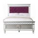 Varian Burgundy and Silver Full Upholstered Panel Bed with Nailhead Trim