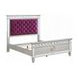 Varian Burgundy and Silver Full Upholstered Panel Bed with Nailhead Trim