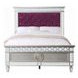Varian Burgundy and Silver Twin Upholstered Panel Bed with Nailhead Trim