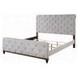 Andria Reclaimed Oak and Beige King Upholstered Panel Bed