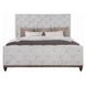 Andria Reclaimed Oak and Beige King Upholstered Panel Bed