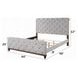Andria Reclaimed Oak and Beige Queen Upholstered Panel Bed