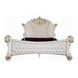 Vendome Cream and Antique Pearl King Upholstered Panel Bed