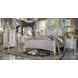 Vendome Cream and Antique Pearl King Upholstered Panel Bed
