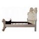 Vendome Beige and Antique Pearl King Upholstered Panel Bed with Nailhead Trim