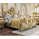 Cabriole Light Gold and Gold King Upholstered Novelty Bed