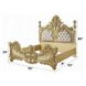 Cabriole Light Gold and Gold King Upholstered Novelty Bed