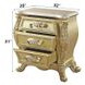 Cabriole Gold 3 Drawer Nightstand