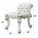 Vendome Beige Upholstered Vanity Stool with Nailhead Trim