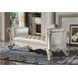 Vendome Antique Pearl Upholstered 74" Accent Bench with Nailhead Trim