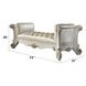 Vendome Antique Pearl Upholstered 74" Accent Bench with Nailhead Trim