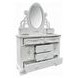 Flora White Oval Dresser Mirror with Jewelry Storage