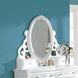 Flora White Oval Dresser Mirror with Jewelry Storage