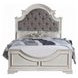 Florian Gray and Antique White King Upholstered Panel Bed