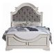 Florian Gray and Antique White Queen Upholstered Panel Bed