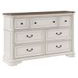 Florian Brown and Antique White 7 Drawer Dresser