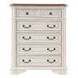Florian Brown and Antique White 5 Drawer Chest