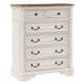 Florian Brown and Antique White 5 Drawer Chest
