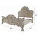 Dresden Bone White Queen Upholstered Panel Bed with Nailhead Trim