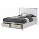 Haiden White King Storage Panel Bed with LED