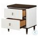 Carena White and Walnut 2 Drawer Nightstand with USB Charging