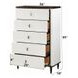 Carena White and Walnut 5 Drawer Chest