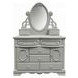 Flora Gray Oval Dresser Mirror with Jewelry Storage