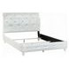 Dorothy Pearl White and Ivory Full Upholstered Sleigh Bed