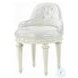 Dorothy Pearl White Synthetic Leather and Ivory Vanity Chair with Swivel