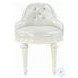 Dorothy Pearl White Synthetic Leather and Ivory Vanity Chair with Swivel