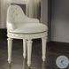 Dorothy Pearl White Synthetic Leather and Ivory Vanity Chair with Swivel