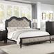 Chelmsford Beige and Antique Black California King Upholstered Panel Bed with Nailhead Trim