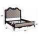 Chelmsford Beige and Antique Black California King Upholstered Panel Bed with Nailhead Trim