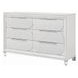Tarian Cream and Pearl White Upholstered Storage Panel Bedroom Set with LED